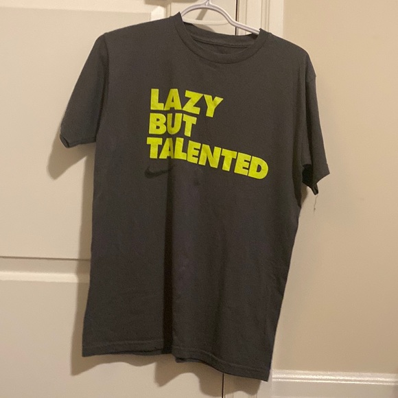 Nike- “Lazy but talented” T-shirt 🩶 - Picture 1 of 4